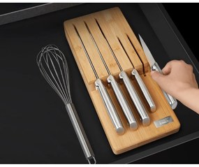 Комплект ножове с поставка 5 бр. от неръждаема стомана Elevate Bamboo – Joseph Joseph