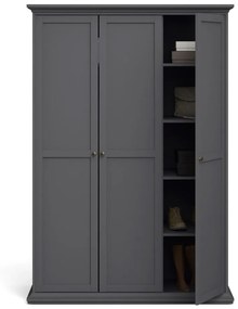 Тъмно сив гардероб 139x201 cm Paris - Tvilum
