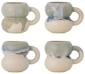 Сини/кремави глинени чаши в комплект от 4 бр. 400 ml Luna – Bloomingville