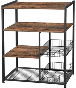 Кухненска етажерка MARGE кафява/черна