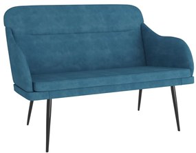 351453 vidaXL Пейка, синя, 110x76x80 см, кадифе