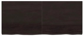 363826 vidaXL Стенен рафт тъмнокафяв 140x60x(2-4) см обработен масивен дъб