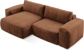 Теракотен шенилов сгъваем ъглов диван (ляв ъгъл) Kuki – Makamii