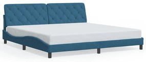 3207945 vidaXL Рамка за легло без матрак, синя, 200x200 см, кадифе