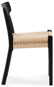 Черни трапезни столове в комплект 2 бр. от масивно каучуково дърво Biel – MOME