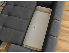 Тъмносив сгъваем/с място за съхранение ъглов диван (ляв ъгъл/L форма) Fuji – Bobochic Paris