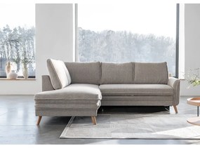 Бежов разтегателен ъглов диван (ляв ъгъл) Charming Charlie – Miuform