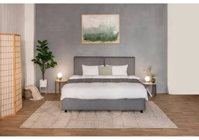 Сиво тапицирано двойно легло с място за съхранение и матрак с решетка 180x200 cm Myra Bold - Bonami Selection