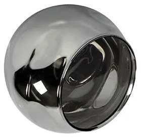 Таванна лампа черна 44,5 см с димно стъкло 3-светлина - Vidro