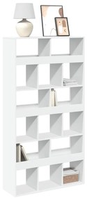 3309375 vidaXL Етажерка за книги, бяла, 100x33x187,5 см, инженерно дърво