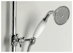 Месингов душ комплект в лъскаво сребристо с термостатен смесител с душ глава и ръчен душ 142 cm Antea – Sapho
