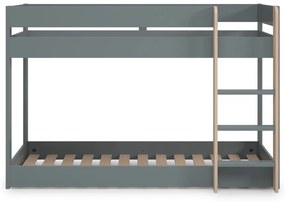 Детско легло сиво-зелено 90x190 cm двуетажно с включена подматрачна рамка Angel – Marckeric