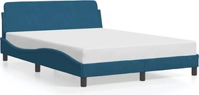 373176 vidaXL Рамка за легло с табла Dover, синя, 140x190 см, кадифе