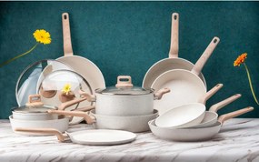 Тиган с капак Oliver Voltz Nice OV54419E26CD, 26x7 см, Незалепващо покритие, Индукция, Кремав меланж