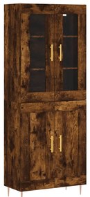 3198334 vidaXL Висок шкаф, опушен дъб, 69,5x34x180 см, инженерно дърво