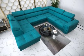 Ъглов диван Almeria Max -Petrol-Right