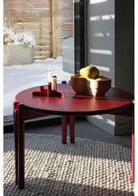 Червена кръгла масичка за кафе от масивен бор ø 60 cm Sticks – Karup Design