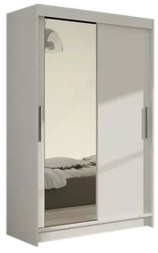Плъзгащ се гардероб FLORIA VI с огледало, 120x200x58, бяло мат