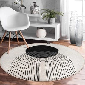 Кремав кръгъл килим подходящ за пране ø 120 cm Comfort – Mila Home