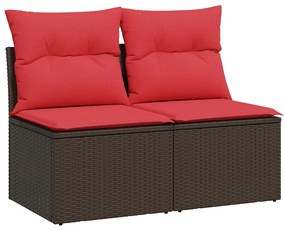 3325240 vidaXL Градински комплект с възглавници 2 части кафяв полиратан акация