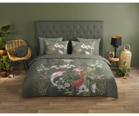 Зелено памучно спално бельо за единично легло 140x200 cm - Good Morning