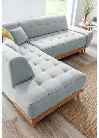 Светлосив ъглов разтегателен диван ляв ъгъл, Dazzling Daisy - Miuform