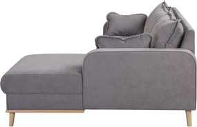 Сив ъглов диван (десен ъгъл) Beata - Ropez