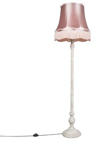 Ретро подова лампа сива с розов сянка Granny - Classico