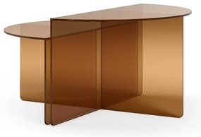 Кафяви стъклени кръгли масички за кафе в комплект 2 бр. ø 80 cm Velta – MOME