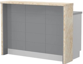 Островна кухненска пейка Hudson-Length: 135 cm.-Gray-Latino Marble