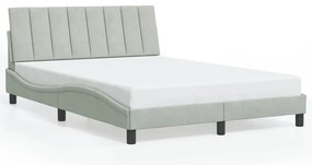 3207837 vidaXL Рамка за легло без матрак Hanko, светлосива, 120x200 см, кадифе