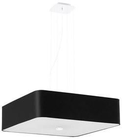 Черно висящо осветително тяло със стъклен абажур/с текстилен абажур Kortez – Nice Lamps