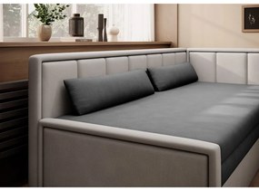 Сив шенилов сгъваем/с място за съхранение диван 214 cm Fulgeo – ELTAP