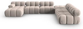 Светлокафяв кадифен модулен ъглов диван (десен ъгъл/U форма) Bellis – Micadoni