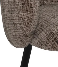 ЦЛЯРА Приглушено кафяво (тъкан Juto 4)/черни крака - МОДЕРЕН ТАПИЦИРАН СТОЛ ЛОФТ ЗА ДНЕВНА/ТРАПЕЗАРИЯ/ОФИС