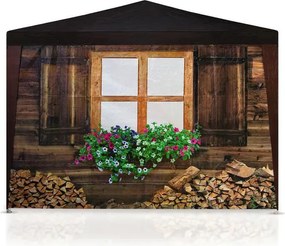 Парти шатра - стилна градинска шатра с дизайн на дървена кабина 3 x 6 м