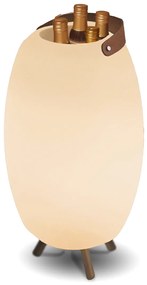 Подова лампа бяла 72,5см с LED, Bluetooth високоговорител, димиране RGB, IP44 с дистанционно - Apolo