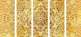 картини от 5 части – Златна етническа мандала