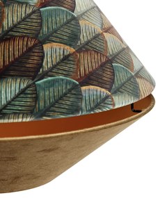 Модерен висящa лампa бронз с двоен кадифен абажур с дизайн на листа и бежов цвят - Combi 1