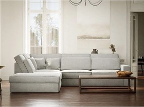 Светлосив шенилов ъглов диван (ляв ъгъл/L форма) Kirou – Maison de Rêve