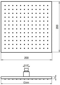 Душ слушалка Emotion квадрат-20 x 20 x 1.3 cm-Inox