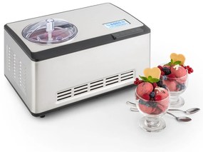 Klarstein Dolce Bacio, устройство за правене на сладолед, компресор, LCD дисплей, панел с докосване, 2 l, неръждаема стомана