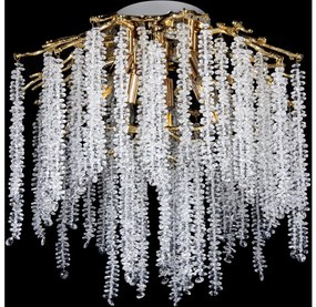 Повърхностно монтиран полилей 6xE14/60W/230V + 3xLED/3W Ø 54 см златист