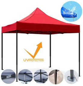 Градинска шатра Tent Pro тип хармоника 3х3, червена