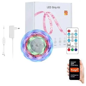 Immax NEO 07734L - LED RGB Димируема лента MUSIC 18W/230V 5m IP65 Wi-Fi Tuya + д.у.