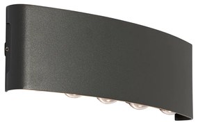 Външна стенна лампа тъмно сива с LED 10-светлина IP54 - Silly