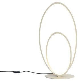 Дизайнерска настолна лампа бежова с включен LED димер с 3 степени - Boomerang