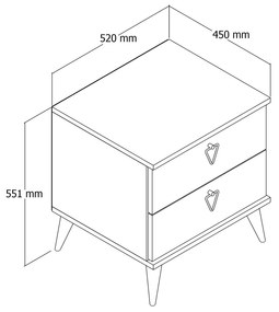 Нощно шкафче Versa-Ce 3632 Дъб