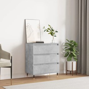 827176 vidaXL Сайдборд, бетонно сив, 60x35x70 см, инженерно дърво