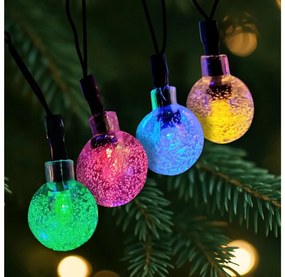 Външна LED коледна гирлянда 20xLED/2xAA 2,2 m IP44, многоцветна